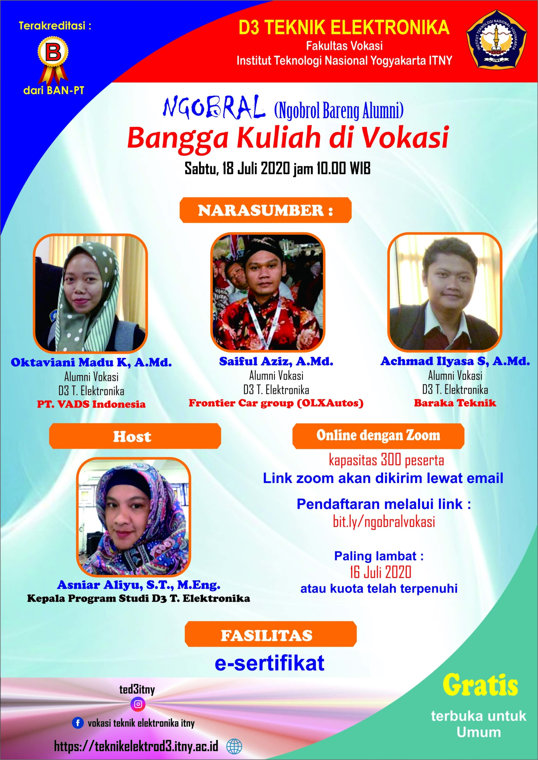 NGOBRAL (Ngobrol Bareng Alumni) : Bangga Kuliah di Vokasi