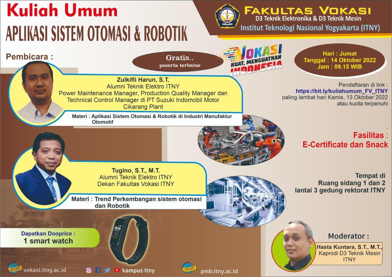 KULIAH UMUM APLIKASI SISTEM OTOMASI & ROBOTIK